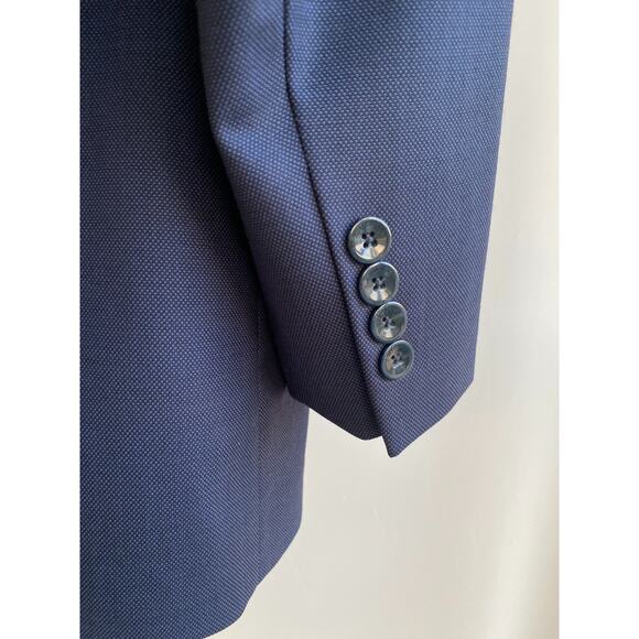 J. Hilburn Vitale Barberis Canonico Wool Blue Jacket Blazer Bespoke 44R - Picture 7 of 12